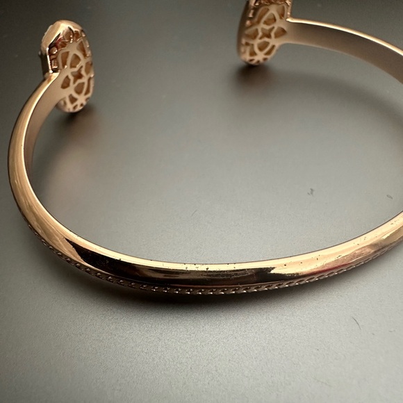 Kendra Scott Elton Rose Gold Cuff Bracelet in Iridescent Drusy - Picture 3 of 5